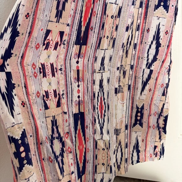 Tucker sleeveless Dress aztec print Scoop neck 100% silk maxi/midi dress Petite - Picture 8 of 11